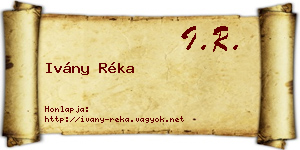 Ivány Réka névjegykártya