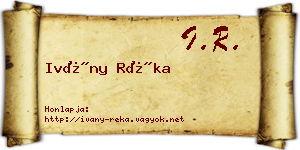 Ivány Réka névjegykártya